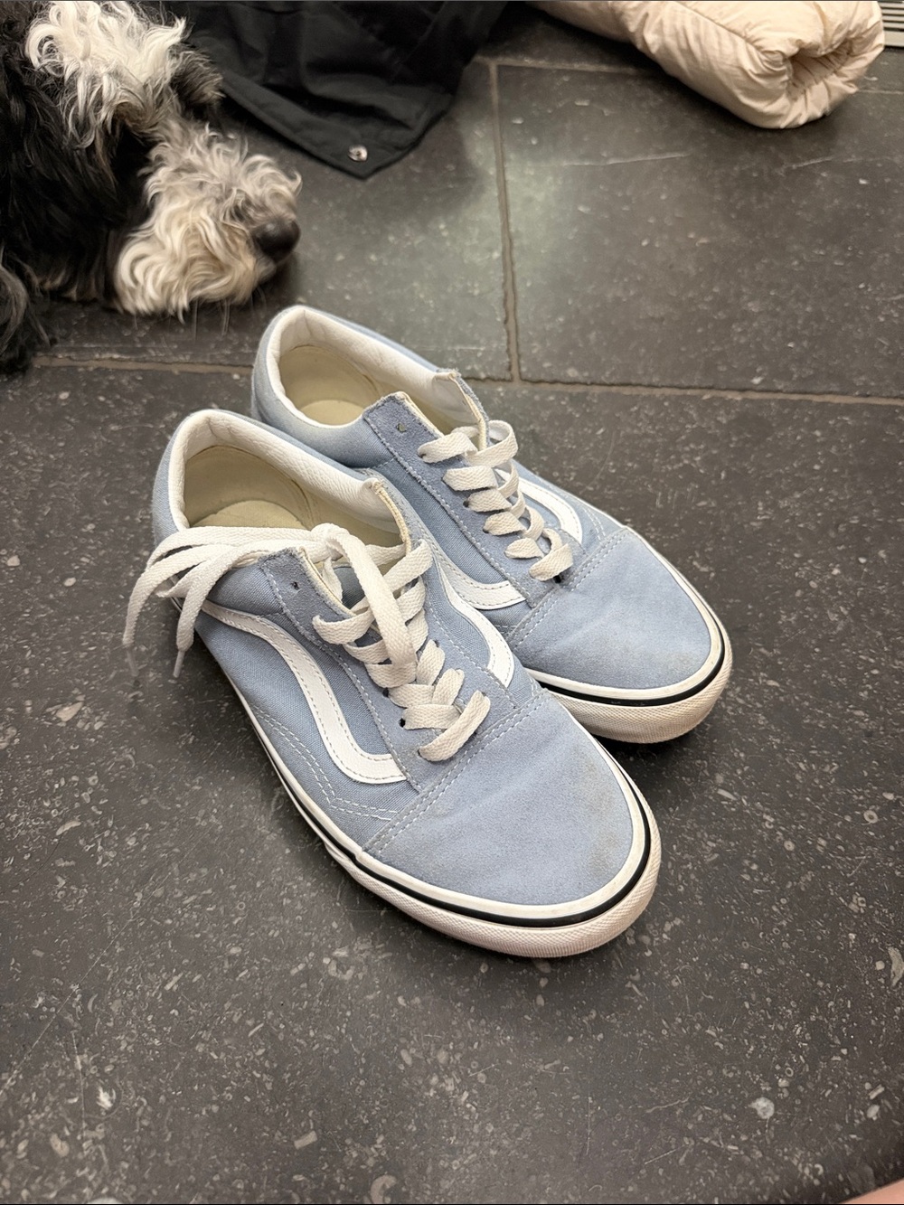 Vans Light Blue and White Old Skool Sneakers